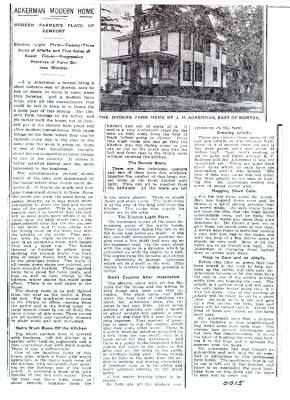 Pantograph News Article on the Ackerman Farm Home Pantograph News Article on the Ackerman Farm Home